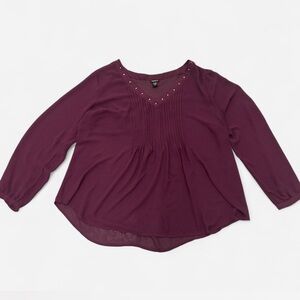 Torrid Deep Purple V-Neck Blouse